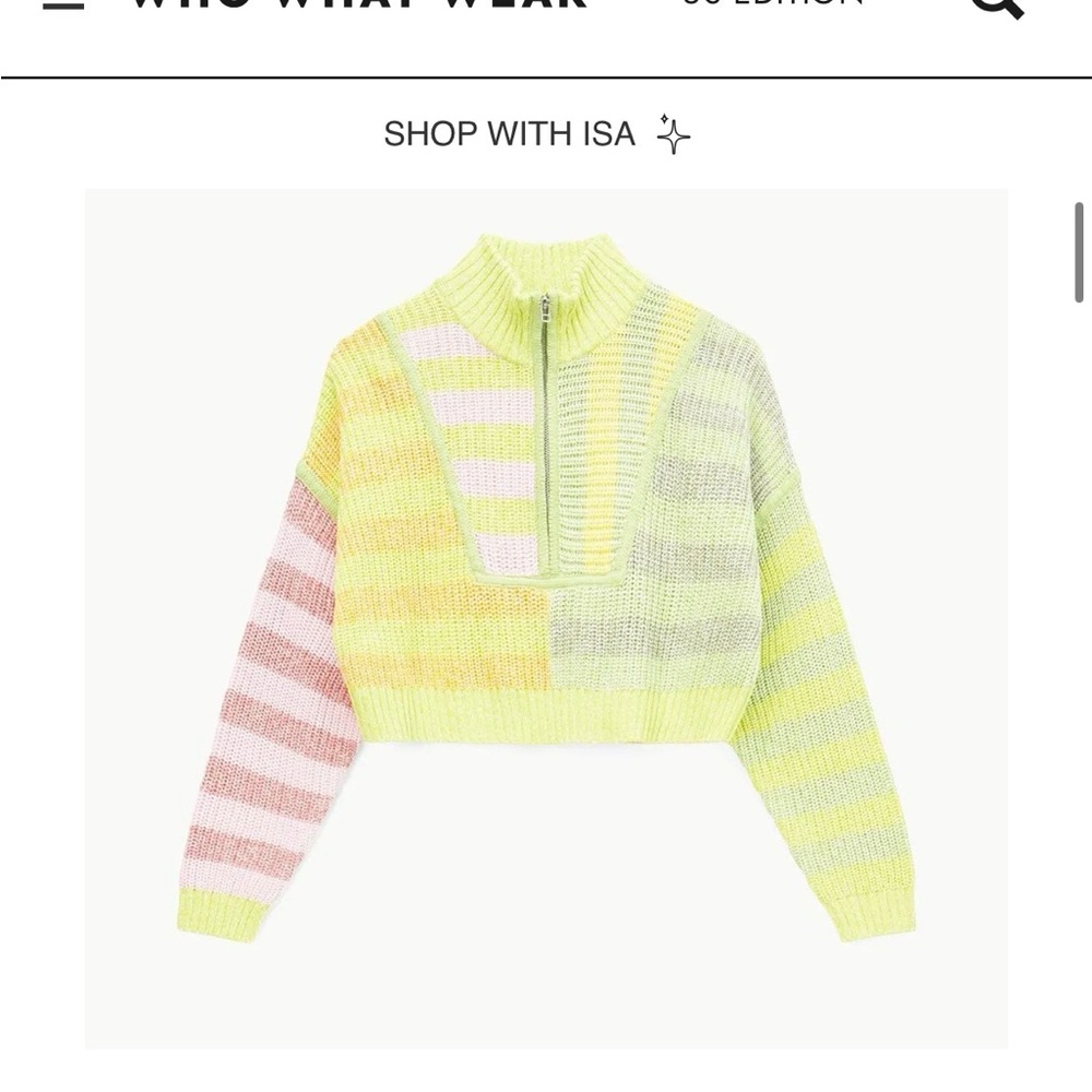 STAUD Pastel Striped Turtleneck Sweater